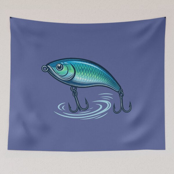 Item preview, Colorful Jerk Bait Fishing Lure Vector Illustration designed and sold by NoRestDesigns.