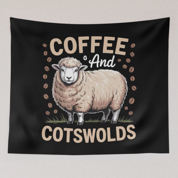 Item preview, Coffee and sheep Cotswold designed and sold by WalshDrawnLaugh.