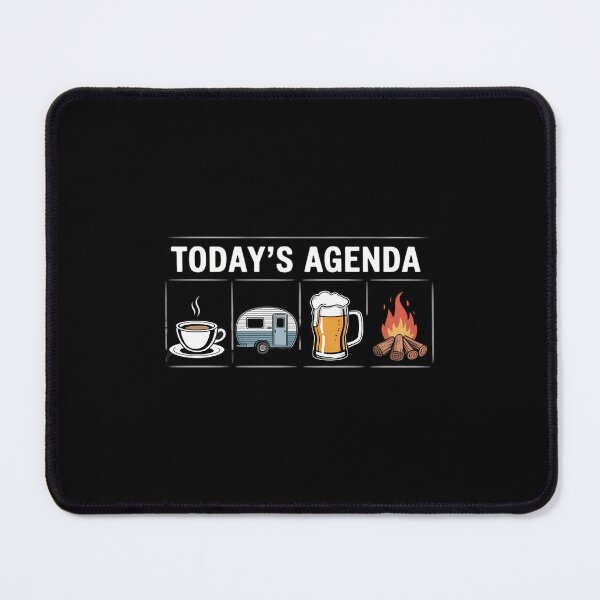 Item preview, Coffee Pop Up Camper Beer Campfire Todays Agenda Camping designed and sold by WalshDrawnLaugh.