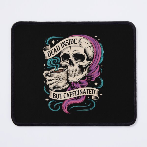 Item preview, Dead Inside But Caffeinated Halloween Skeleton Coffee Lover designed and sold by WalshDrawnLaugh.