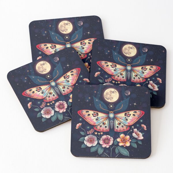 Item preview, Luna Moth Floral Botanical - Whimsical Floral Luna Moth Night Sky designed and sold by Wiss2Arts.