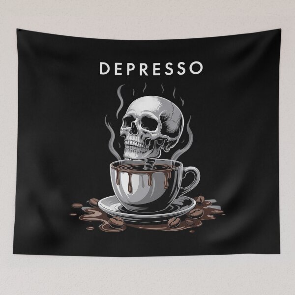 Item preview, Depresso Skull Coffee - Dark Brew Awakening designed and sold by WalshDrawnLaugh.