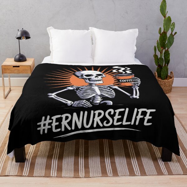 Item preview, ER Emergency Room Nurse Life Coffee Skeleton Exhausted designed and sold by WalshDrawnLaugh.