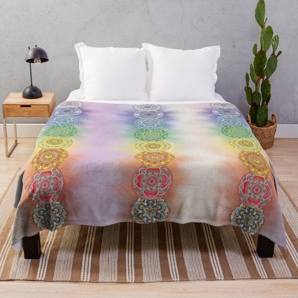 Item preview, Rainbow Chakra Mandalas 3 Vertical Row Healing Reiki designed and sold by mandalasouldesigns.