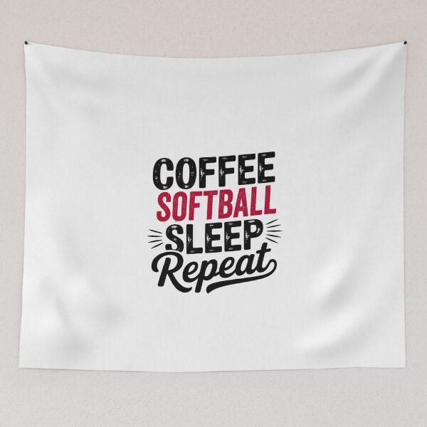 Item preview, Coffee Softball Sleep Repeat - Funny Softball Lover designed and sold by Watsonarts.