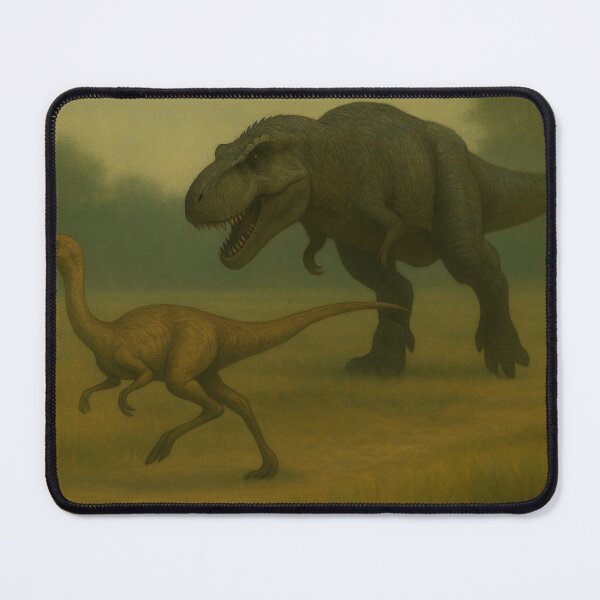 Item preview, Tyrannosaurus Rex Chasing Struthiomimus - Realistic Dinosaur Paleoart designed and sold by CornerstonePics.