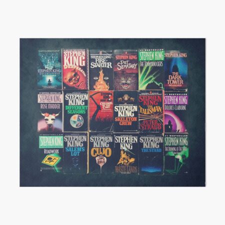 Stephen King Book Fronts Art Board Print