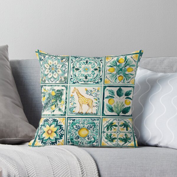 Item preview, Tropical Giraffe Portuguese Tile – Jungle Art Pattern designed and sold by imaginefountain.