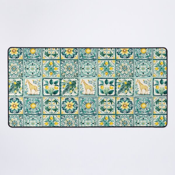 Item preview, Tropical Giraffe Portuguese Tile – Jungle Art Pattern designed and sold by imaginefountain.