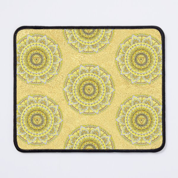 Item preview, Manipura Solar Plexus Chakra Yellow Gold Metallic Mandala Art designed and sold by mandalasouldesigns.