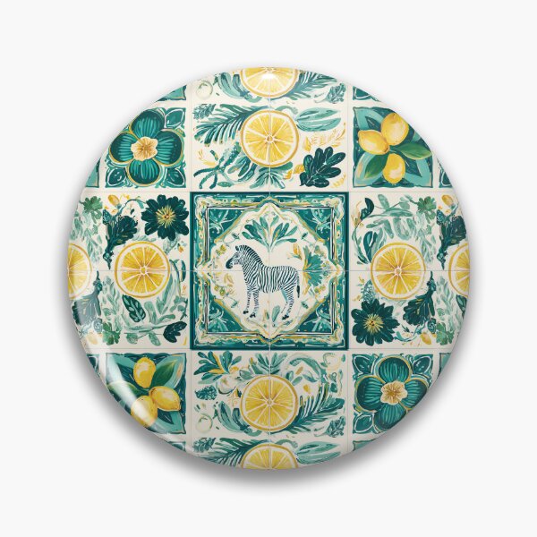 Artikelvorschau, Tropische Zebra-Portugiesische Fliese – Mediterranes Vintage-Dschungel-Keramikdesign entworfen und verkauft von imaginefountain.