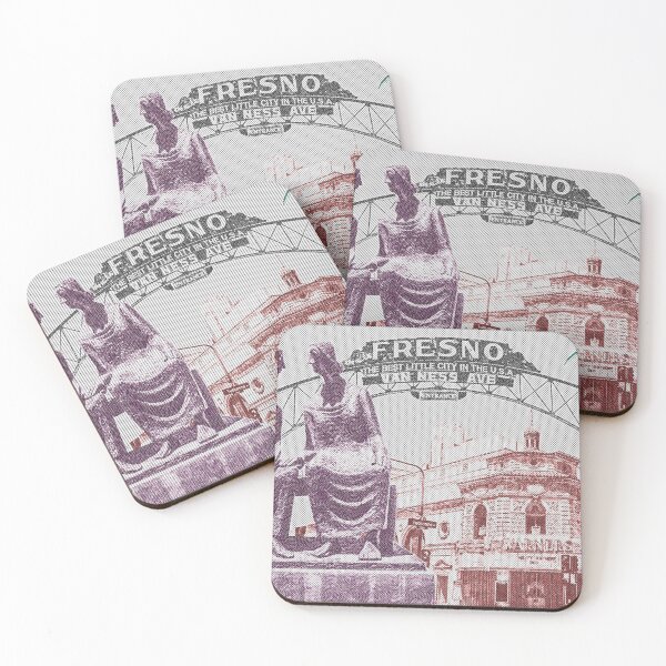 Item preview, Fresno Landmarks Collage 1 – Vintage Halftone Style designed and sold by stickeeyard.