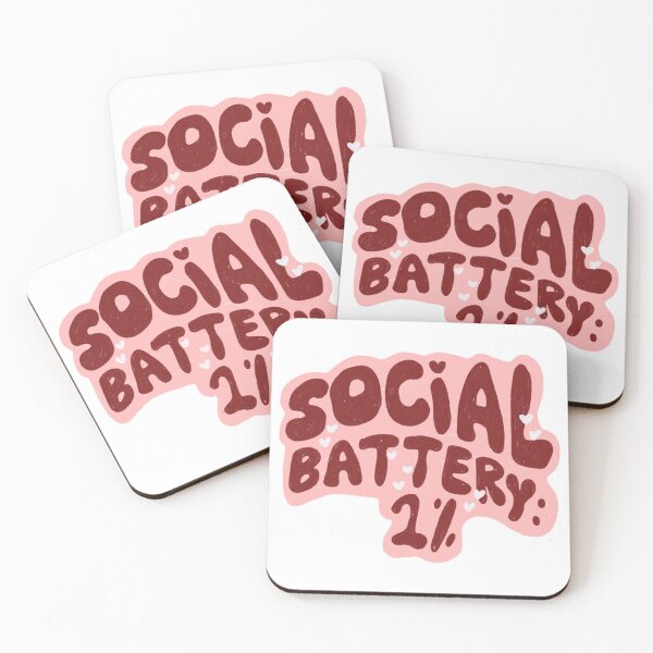 Item preview, Social battery 1% designed and sold by pinkyfish1010.