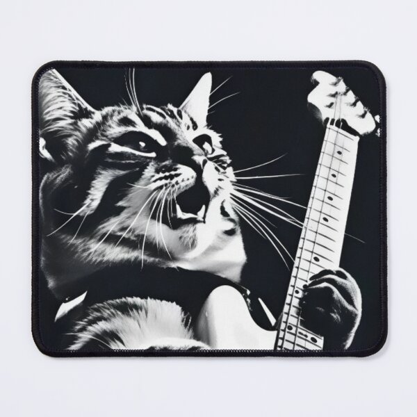 Item preview, Rocking Cat Electric Guitar Art designed and sold by thesnakeater.
