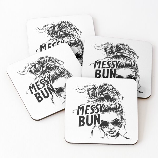 Item preview, Messy Bun Attitude – Bold Black and White Girl Power Sticker designed and sold by inkoutninja.