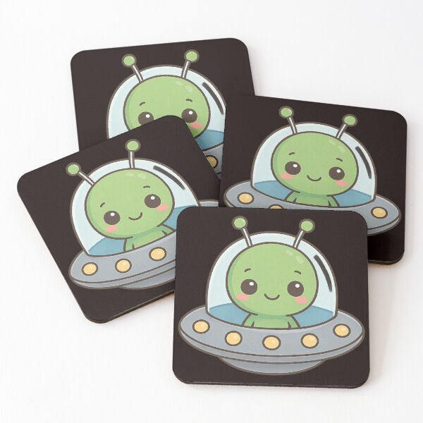 Item preview, Kawaii Alien in UFO designed and sold by CognitiveShift.