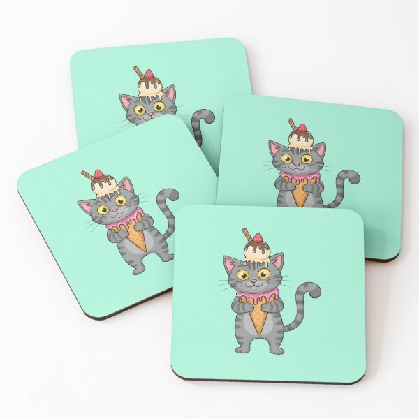 Item preview, Sweet Summer Gray Tabby Cat Ice Cream designed and sold by Uglyandcute.