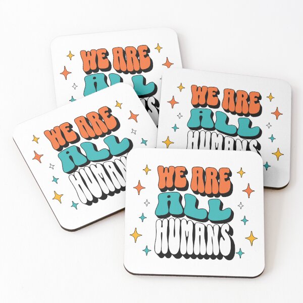 Item preview, We Are All Humans Retro Typography Design designed and sold by rolfzogg ART.