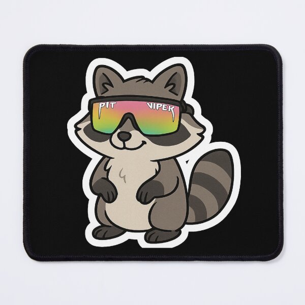 Item preview, Pit Viper Sticker / Decal - Cartoon Rowdy Racoon designed and sold by sticker-vault.