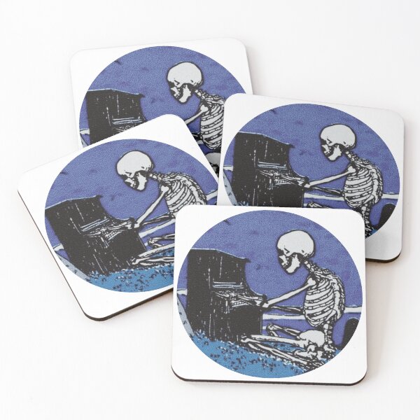 Item preview, Skeleton Piano Player – Blue Night designed and sold by stickeeyard.
