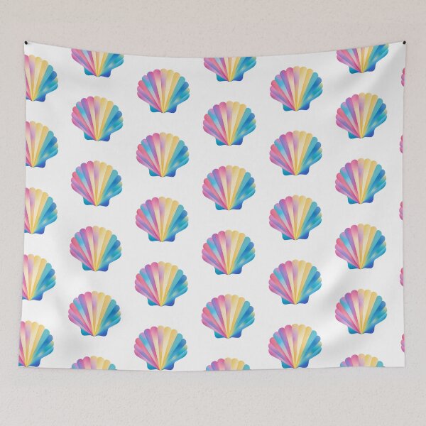 Item preview, Colorful Scallop Shell – Vibrant Seashell Illustration – Beach and Ocean Art designed and sold by BobaBunny76.