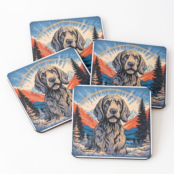 Item preview, Otterhound Retro Mountain Sunset – Vintage Dog Lover Art designed and sold by Fredster1966.
