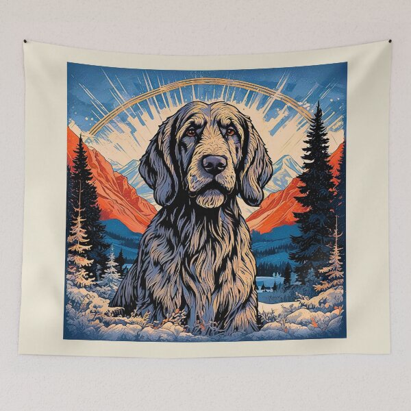 Item preview, Otterhound Retro Mountain Sunset – Vintage Dog Lover Art designed and sold by Fredster1966.