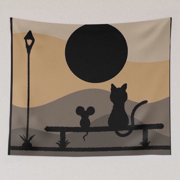Item preview, Cat and mouse, friends of different species designed and sold by Pumpuy Design.