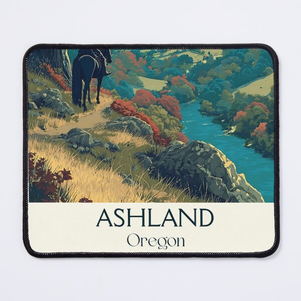 Item preview, Ashland Oregon Vintage Travel Poster | Southern Oregon Art designed and sold by TuncGK.