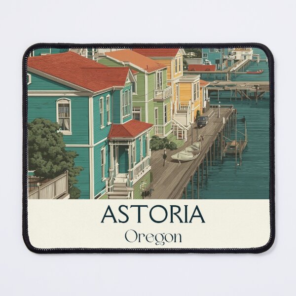 Item preview, Astoria Oregon Retro Poster | Historic Coastal Town Art designed and sold by TuncGK.