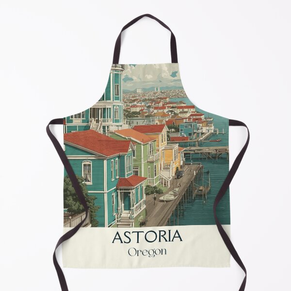 Item preview, Astoria Oregon Retro Poster | Historic Coastal Town Art designed and sold by TuncGK.