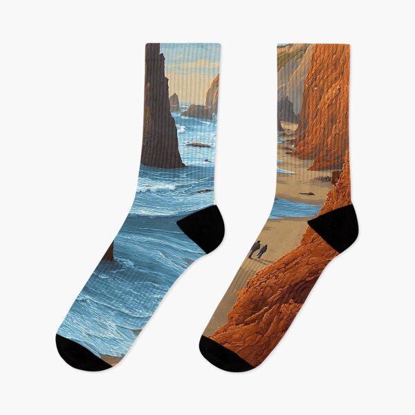 Item preview, Bandon Oregon Vintage Travel Poster | Oregon Coast Art designed and sold by TuncGK.