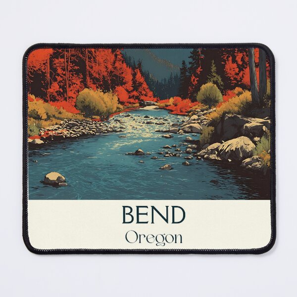 Item preview, Bend Oregon Retro Travel Poster | Central Oregon River Art designed and sold by TuncGK.
