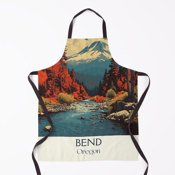 Item preview, Bend Oregon Retro Travel Poster | Central Oregon River Art designed and sold by TuncGK.