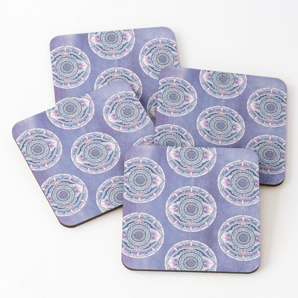 Item preview, Ajna Third Eye Chakra Purple Indigo Metallic Mandala Art designed and sold by mandalasouldesigns.