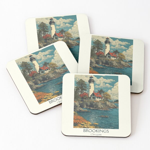 Item preview, Brookings Oregon Vintage Poster | Southern Oregon Coast designed and sold by TuncGK.