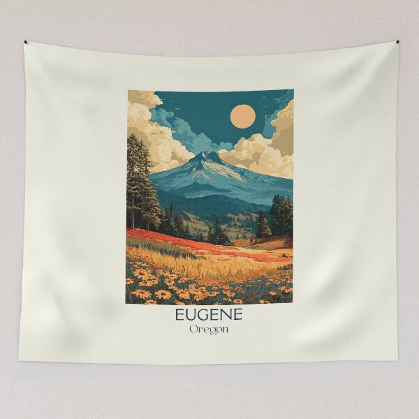 Item preview, Eugene Oregon Retro Poster | Willamette Valley Scenery designed and sold by TuncGK.
