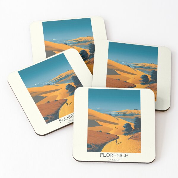 Item preview, Florence Oregon Vintage Poster | Coastal Sand Dunes Art designed and sold by TuncGK.
