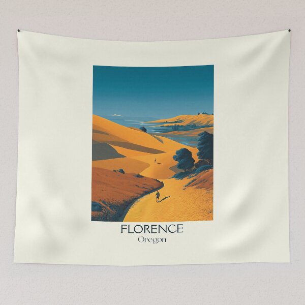 Item preview, Florence Oregon Vintage Poster | Coastal Sand Dunes Art designed and sold by TuncGK.