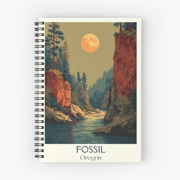 Item preview, Fossil Oregon Retro Travel Poster | John Day River Art designed and sold by TuncGK.
