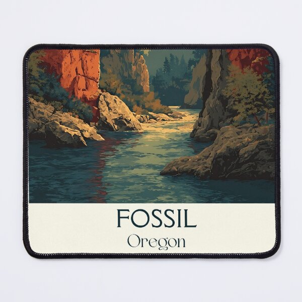 Item preview, Fossil Oregon Retro Travel Poster | John Day River Art designed and sold by TuncGK.