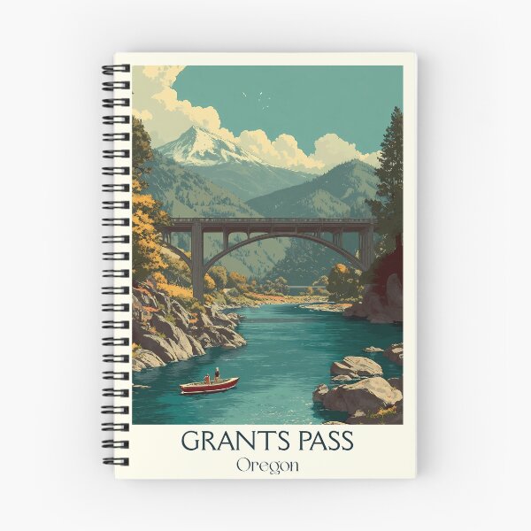 Item preview, Grants Pass Oregon Vintage Poster | Rogue River Scenery designed and sold by TuncGK.