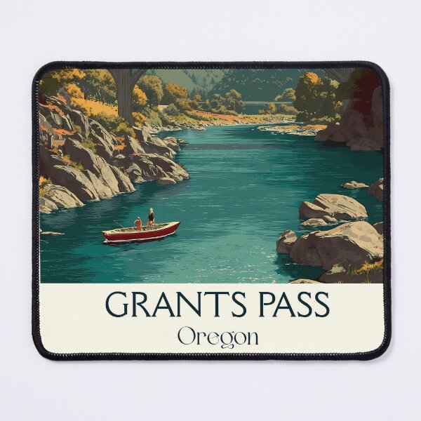 Item preview, Grants Pass Oregon Vintage Poster | Rogue River Scenery designed and sold by TuncGK.