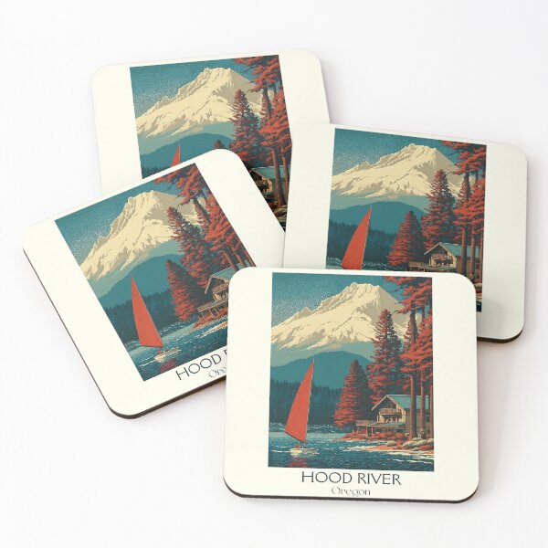 Item preview, Hood River Oregon Retro Poster | Columbia River Gorge Art designed and sold by TuncGK.
