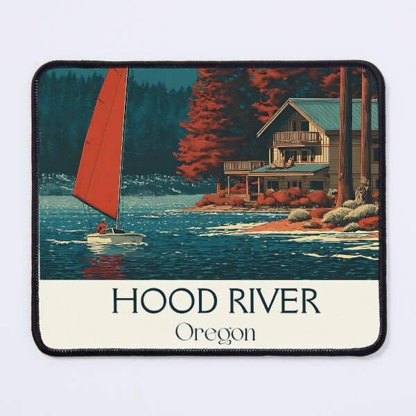 Item preview, Hood River Oregon Retro Poster | Columbia River Gorge Art designed and sold by TuncGK.