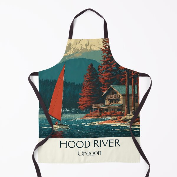 Item preview, Hood River Oregon Retro Poster | Columbia River Gorge Art designed and sold by TuncGK.