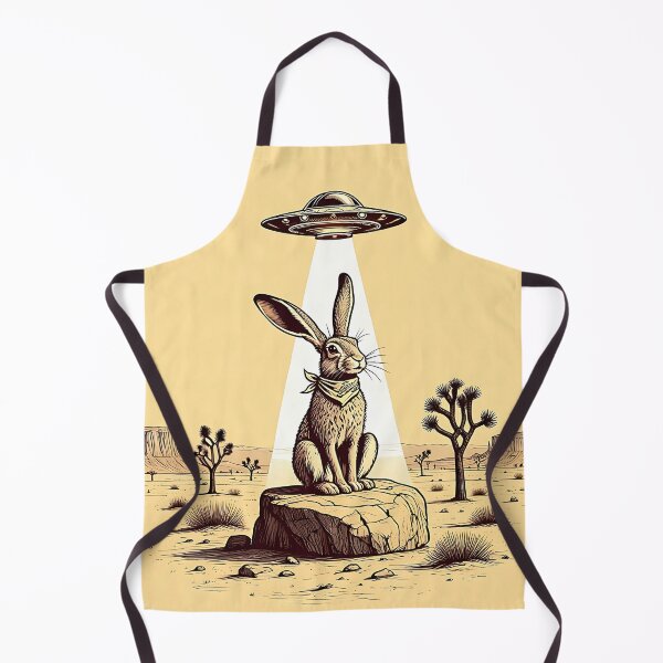 Item preview, Desert Hare and UFO – Vintage Sci-Fi Illustration designed and sold by Dino-Lune.