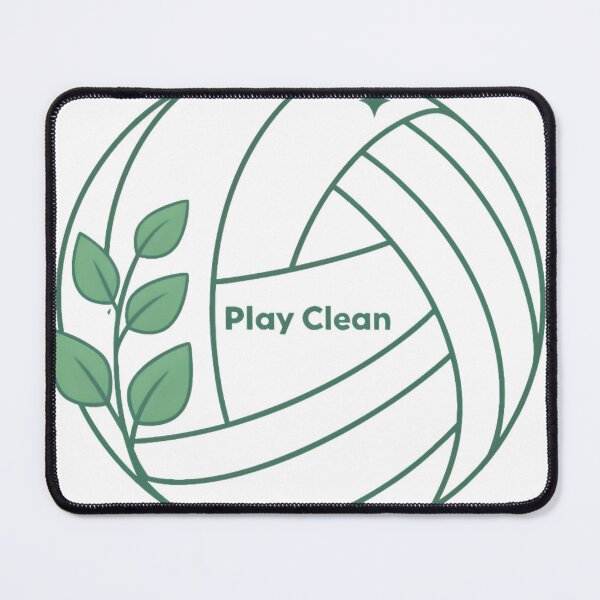 Item preview, “Play Clean Eco Volleyball Logo | Botanical Volleyball Sticker for Sustainable Sports” designed and sold by Nawastyle.
