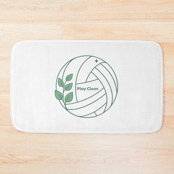 Item preview, “Play Clean Eco Volleyball Logo | Botanical Volleyball Sticker for Sustainable Sports” designed and sold by Nawastyle.