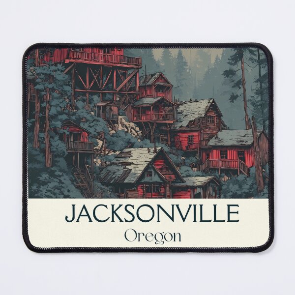 Item preview, Jacksonville Oregon Vintage Poster | Historic Gold Rush Town designed and sold by TuncGK.